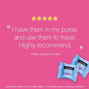 img 1 attached to Neutrogena Makeup Remover Facial Cleansing Towelette Singles - 20 ct - Gentle and Effective 🌿 Daily Face Wipes for Dirt, Oil, Makeup & Waterproof Mascara - 100% Plant-Based Fibers - Individually Wrapped