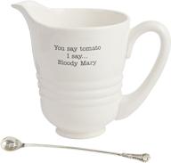 mud pie ceramic bloody mary pitcher set - 80 oz, white - perfect cocktail accessory logo