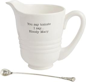 img 3 attached to Mud Pie Ceramic Bloody Mary Pitcher Set - 80 oz, White - Perfect Cocktail Accessory