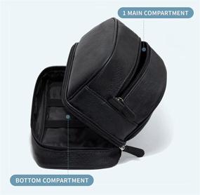 img 2 attached to Premium Vorspack Men's Hanging Toiletry Bag with Ample 🧳 Storage - Black Leather Dopp Kit for Travel & Bathroom