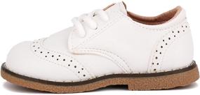 img 3 attached to Stylish and Comfortable: Moceen Classic Lace Up Uniform Boys' Shoes in Oxfords