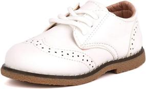 img 4 attached to Stylish and Comfortable: Moceen Classic Lace Up Uniform Boys' Shoes in Oxfords