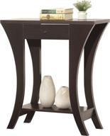 console sofa entry table with drawer in elegant cappuccino finish logo