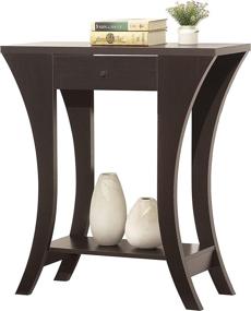 img 1 attached to Console Sofa Entry Table with Drawer in Elegant Cappuccino Finish