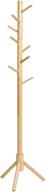 🎯 ibuyke wooden coat rack stand urf-1193: versatile entryway hall tree with 8 hooks and adjustable sizes, perfect for home or office logo