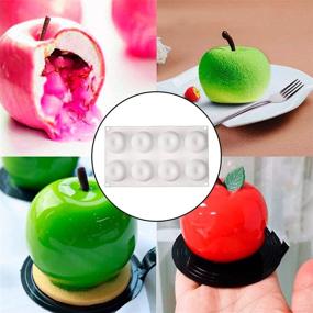 img 1 attached to Versatile Silicone Mousse Mold - 8 Round Apple Shapes for 3D Chocolate Dessert, Pudding, Jelly, Gummy, Candy, Ice Cream Cake, Soap Bath Bombs - Baking Supplies