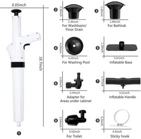 img 3 attached to 9-in-1 Air Pressure Plunger Kits - Powerful Drain Blaster Gun with 5 Heads for Clogged Toilets, Kitchen Sinks, and Bathroom Tubs