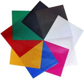 img 4 attached to 9PCS Glitter Heat Transfer Vinyl Sheets: Vibrant Colors for T-Shirt Craft Projects with Silhouette Cameo & Cricut Machines – 12x10 Inches