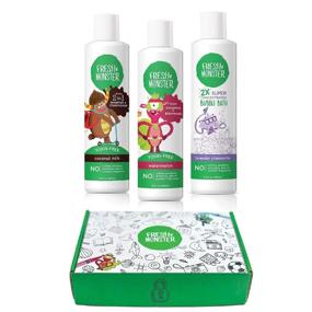 img 4 attached to 🧴 Fresh Monster Kids & Baby Gift Set: Natural, Toxin-Free Shampoo, Conditioner, Body Wash, and Bubble Bath - 3 Piece Set, 8.5oz each