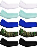 pack of 10 uv protection cooling arm sleeves for men and women - anti-slip ice silk arm covers logo