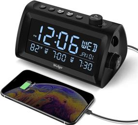 img 4 attached to ⏰ Welgo Alarm Clock Radio: 2 Charging Ports, Natural Sounds, Dual Alarms, Snooze, Battery Backup & More