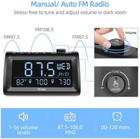 img 1 attached to ⏰ Welgo Alarm Clock Radio: 2 Charging Ports, Natural Sounds, Dual Alarms, Snooze, Battery Backup & More