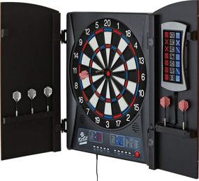 img 4 attached to 🎯 Enhance Your Dart Game with the Fat Cat Mercury Electronic Dartboard: Built-In Cabinet, Integrated Scoreboard, Dart Storage, Dual Display, and Compact Target Face for Fast Play