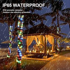 img 2 attached to 🌟 Enhance Outdoor Ambiance with Fatpoom Solar Lights Rope Lights - 2Pack, 40FT String Lights, 120 LEDs, 8 Modes, Multi-Color - Perfect for Garden, Patio, Party, Wedding, Christmas Décor!