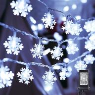 светодиодные гирлянды «lyhope snowflake christmas lights»: 49 футов, 100 светодиодных лампочек, феерическая гирлянда для украшения помещения и открытых пространств на рождество - водонепроницаемая и с функцией таймера логотип