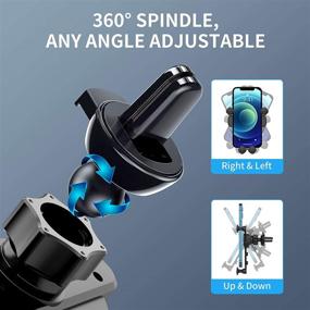 img 1 attached to 📱 ICHECKEY Upgraded Car Phone Mount: Automatic Locking Air Vent Holder for 4-6 inch Phones - Stable, Non-Slip, and Cool (Black)