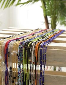 img 3 attached to 🎉 Sierra Sale 50" Handmade African Waist Beads for Women - Vibrant & Non-Stretching (Tie-on) - Colorful Way to Accentuate Your Waist