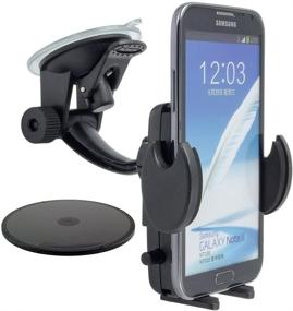 img 2 attached to 📱 Arkon Car Phone Holder Mount for iPhone 12 Pro Max XS XR Galaxy Note 21 20 10 Retail - Black