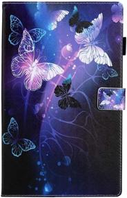 img 2 attached to Alugs Purple Butterfly PU Leather Folio Cover for Samsung Galaxy Tab A 10.1 Case 2019 Model SM-T510/SM-T515, Multi-Angle Viewing Protective Cover for 10.1 Inch 2019 Release Tablet