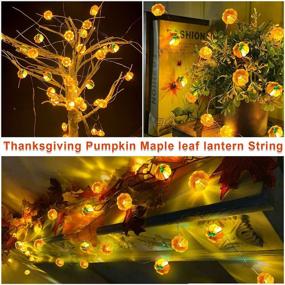 img 2 attached to 🎃 BOMMETER Jack-O'-Lantern Pumpkin String Lights - 10ft, 40 LEDs, Battery Powered for Thanksgiving Autumn Party, Indoor/Outdoor Halloween Decor (1 Pack)