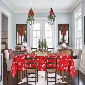 img 3 attached to Softalker Christmas Tablecloth Waterproof Decoration Kitchen & Dining and Kitchen & Table Linens