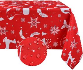 img 4 attached to Softalker Christmas Tablecloth Waterproof Decoration Kitchen & Dining and Kitchen & Table Linens