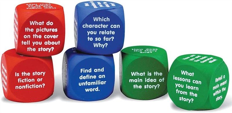learning resources reading comprehension cubes 로고