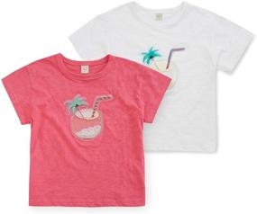 img 4 attached to Little Toddler 2 Pack Sleeve T Shirt Girls' Clothing