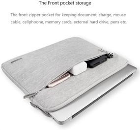 img 2 attached to 📦 Lacdo 11.6 Inch Chromebook Case Laptop Sleeve - Gray: Compatible with Samsung Dell HP Stream, Acer Chromebook R 11, Lenovo C330, ASUS C202, MacBook Air 11.6-inch, Surface Pro X 7 6 5 2-in-1 Notebook Bag