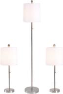 💡 kenroy home 21016bs selma lamp sets - stylish brushed steel table and floor lamps логотип