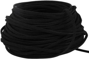 img 4 attached to 🎀 GoFriend 25 Yards Black Suede Cord Lace Faux Leather Cord for Jewelry Making, Beading, and Crafts - 3mm Width