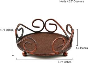 img 1 attached to 🍶 Bronze Thirstystone Round Scroll Coaster Holder - Fits 4.25 Inch Ceramic