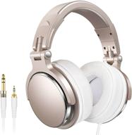 🎧 gold over-ear headphones: foldable, powerful bass with stereo sound, protein memory foam ear pads, 50mm neodymium drivers - ideal for electric drum, piano, guitar amp logo