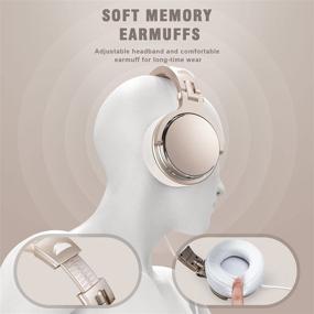 img 1 attached to 🎧 Gold Over-Ear Headphones: Foldable, Powerful Bass with Stereo Sound, Protein Memory Foam Ear Pads, 50mm Neodymium Drivers - Ideal for Electric Drum, Piano, Guitar AMP