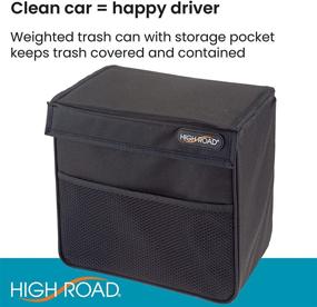 img 2 attached to 🚗 Взвешенная автомобильная мусорная корзина с крышкой и непромокаемой подкладкой - мусорная корзина High Road TrashStand