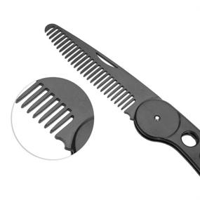 img 2 attached to JinZeFa Stainless Steel Folding Beard Comb – Portable, Multifunctional and Anti-Static Comb for Men's Mustache Styling