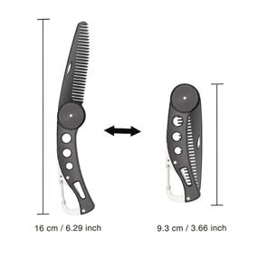 img 3 attached to JinZeFa Stainless Steel Folding Beard Comb – Portable, Multifunctional and Anti-Static Comb for Men's Mustache Styling