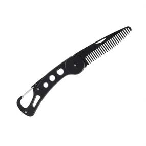 img 4 attached to JinZeFa Stainless Steel Folding Beard Comb – Portable, Multifunctional and Anti-Static Comb for Men's Mustache Styling