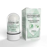 🌿 mineroll natural deodorant stone: vegan crystal deodorant - unscented, 24 hour protection for women and men logo