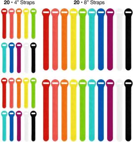 img 3 attached to 🔗 Wrap-It Storage Self-Gripping Cable Ties: Multi-Color 40 Pack for Easy Cord Management and Office Organization