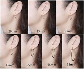 img 3 attached to Pairs Stainless Steel Earrings Women