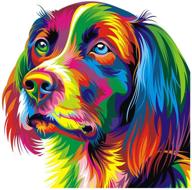 🎨 colorful dogs paint by numbers kit - jack west 16x12 inch canvas for kids, adults, and beginners - diy oil painting gift logo