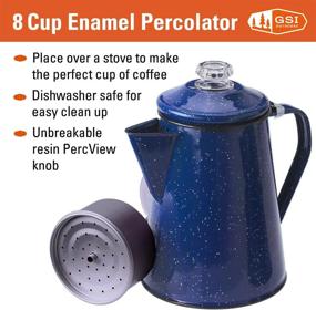 img 1 attached to GSI Outdoors 8 Cup Enamelware Percolator Coffee Pot for Stovetop and Campfire Brewing, Suitable for Campsite, Cabin, RV, Kitchen, Groups, Backpacking