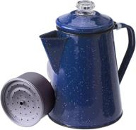 gsi outdoors 8 cup enamelware percolator coffee pot for stovetop and campfire brewing, suitable for campsite, cabin, rv, kitchen, groups, backpacking логотип