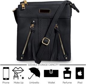 img 3 attached to 👜 Stylish and Practical Multi-Pocket Crossbody Bags for Women - Lightweight and Vegan Leather Handbags with Tassel