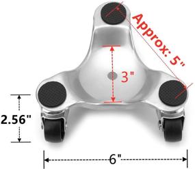 img 3 attached to 🔧 Yopay 4 Пакет стальной трехколесный долли, грузоподъемность 200 фунтов - 3-колесный тележка для мебели для перемещения шкафов, бытовой техники - 6 дюймов