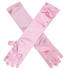 img 4 attached to 👑 Girls' Special Occasion Gloves for Multi-Use Princess Dress Up Performance Photography Accessories