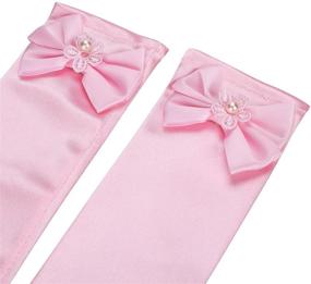 img 2 attached to 👑 Girls' Special Occasion Gloves for Multi-Use Princess Dress Up Performance Photography Accessories
