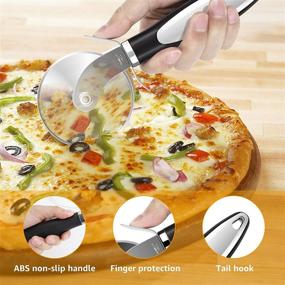 img 2 attached to 🍕 Pizza Cutter Wheel - Premium Kitchen Pizza Cutter: Super Sharp, Easy to Clean Slicer in Black