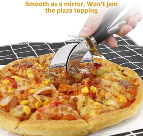 img 3 attached to 🍕 Pizza Cutter Wheel - Premium Kitchen Pizza Cutter: Super Sharp, Easy to Clean Slicer in Black